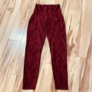 REI Coop Burgundy Leggings Activewear Hiking/Running High Waisted Women's Sz S